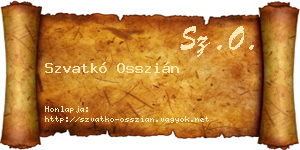 Szvatkó Osszián névjegykártya